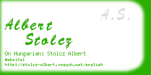 albert stolcz business card